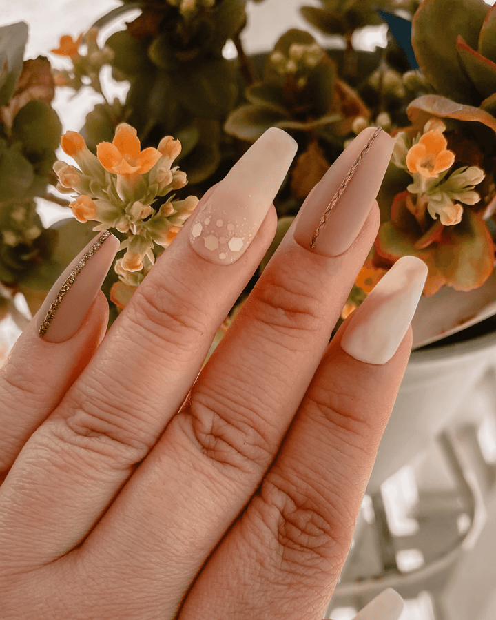 Barely Beige Marble Nails Luxury Press-Ons