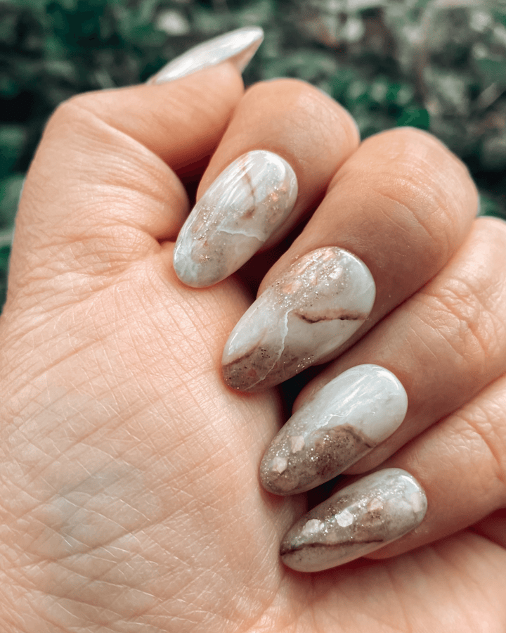 Brown Marble Nails Luxury Press-Ons