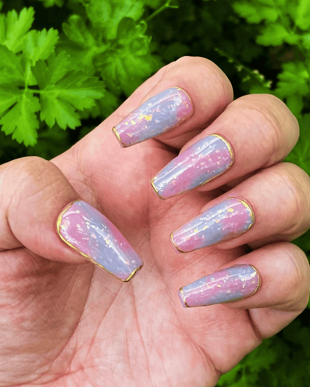 Pink and Blue Glitter Bomb Luxury Press-On Nails